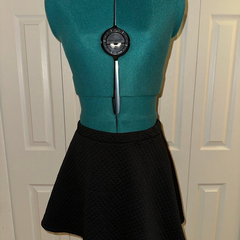 Black Skater Skirt High Waisted Flowy Casual Mini Skirt